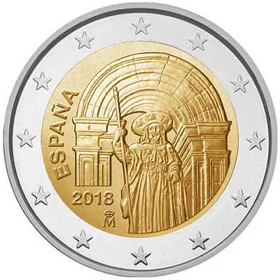Moneda de 2 euros conmemorativos España 2018 - Casco Antiguo de Santiago de Compostela (Patrimonio Mundial UNESCO)