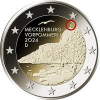 Moneda de 2 euros conmemorativos Alemania 2024 - Estado Federado de Mecklenburg-Vorpommern (Königsstuhl)