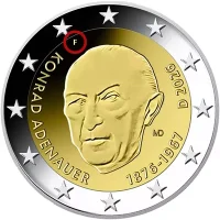 Moneda de 2 euros conmemorativos Alemania 2026 - 150 aniversario del Nacimiento de Konrad Adenauer