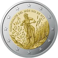 Moneda de 2 euros conmemorativos Andorra 2024 - Campeonatos del Mundo UCI de BTT