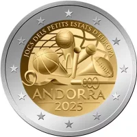 Moneda de 2 euros conmemorativos Andorra 2025 - Juegos de los Pequeños Estados de Europa