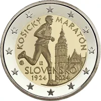 Moneda de 2 euros conmemorativos Eslovaquia 2024 - 100 aniversario de la Maratón Internacional de Košice