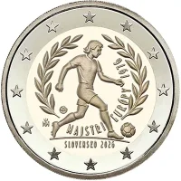 Moneda de 2 euros conmemorativos Eslovaquia 2026 - 50 aniversario de la victoria de Checoslovaquia en la Eurocopa de 1976