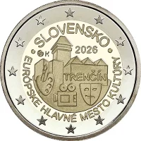 Moneda de 2 euros conmemorativos Eslovaquia 2026 - Trenčín, Capital Europea de la Cultura 2026