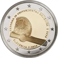 Moneda de 2 euros conmemorativos Eslovenia 2024 - 250 aniversario de la Biblioteca Nacional y Universitaria