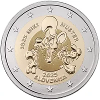 Moneda de 2 euros conmemorativos Eslovenia 2025 - 100 aniversario de Miki Muster