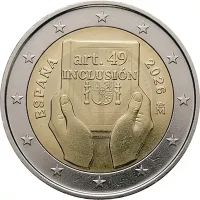 Moneda de 2 euros conmemorativos España 2026 - España y la discapacidad: protección, derechos e inclusión