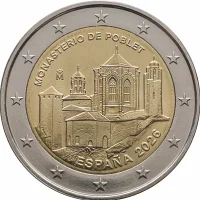 Moneda de 2 euros conmemorativos España 2026 - Monasterio de Poblet (Patrimonio Mundial UNESCO)