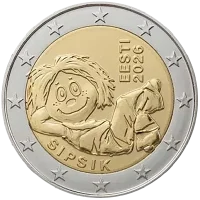 Moneda de 2 euros conmemorativos Estonia 2026 - Sipsik