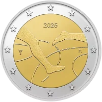 Moneda de 2 euros conmemorativos Finlandia 2025 - 100 Aniversario del Campeonato Internacional de Atletismo entre Finlandia y Suecia