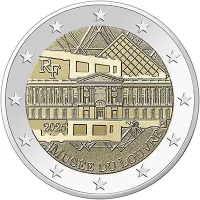 Moneda de 2 euros conmemorativos Francia 2025 - Museo del Louvre, París