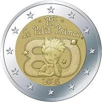 Moneda de 2 euros conmemorativos Francia 2026 - 80 aniversario de El Principito