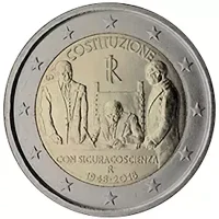 Moneda de 2 euros conmemorativos Italia 2018 - 70 aniversario de la Constitución Italiana