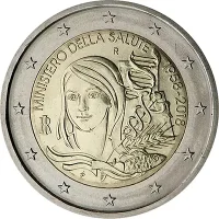 Moneda de 2 euros conmemorativos Italia 2018 - 60 aniversario del Ministerio de Salud Italiano