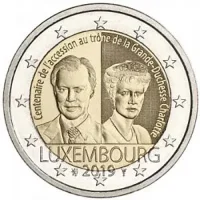 Moneda de 2 euros conmemorativos Luxemburgo 2019 - 100 aniversario de la llegada al Trono de la Gran Duquesa Carlota