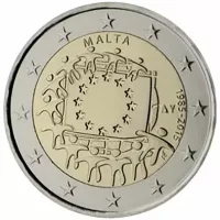 Moneda de 2 euros conmemorativos Malta 2015 - 30 Aniversario de la Bandera de la Unión Europea
