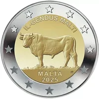 Moneda de 2 euros conmemorativos Malta 2025 - El Buey Maltés