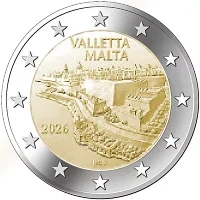 Moneda de 2 euros conmemorativos Malta 2026 - La Valletta