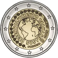 Moneda de 2 euros conmemorativos Portugal 2025 - Desarrollo Sostenible