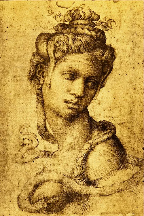 El célebre dibujo a lápiz negro de Miguel Ángel, 'Cleopatra', realizado en 1535.